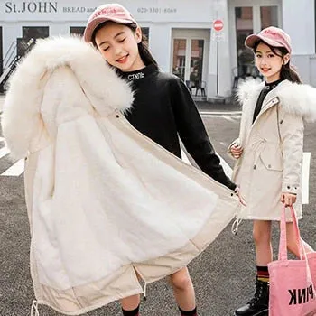 5-14 Years Girls Windbreaker Fur Collar Jacket