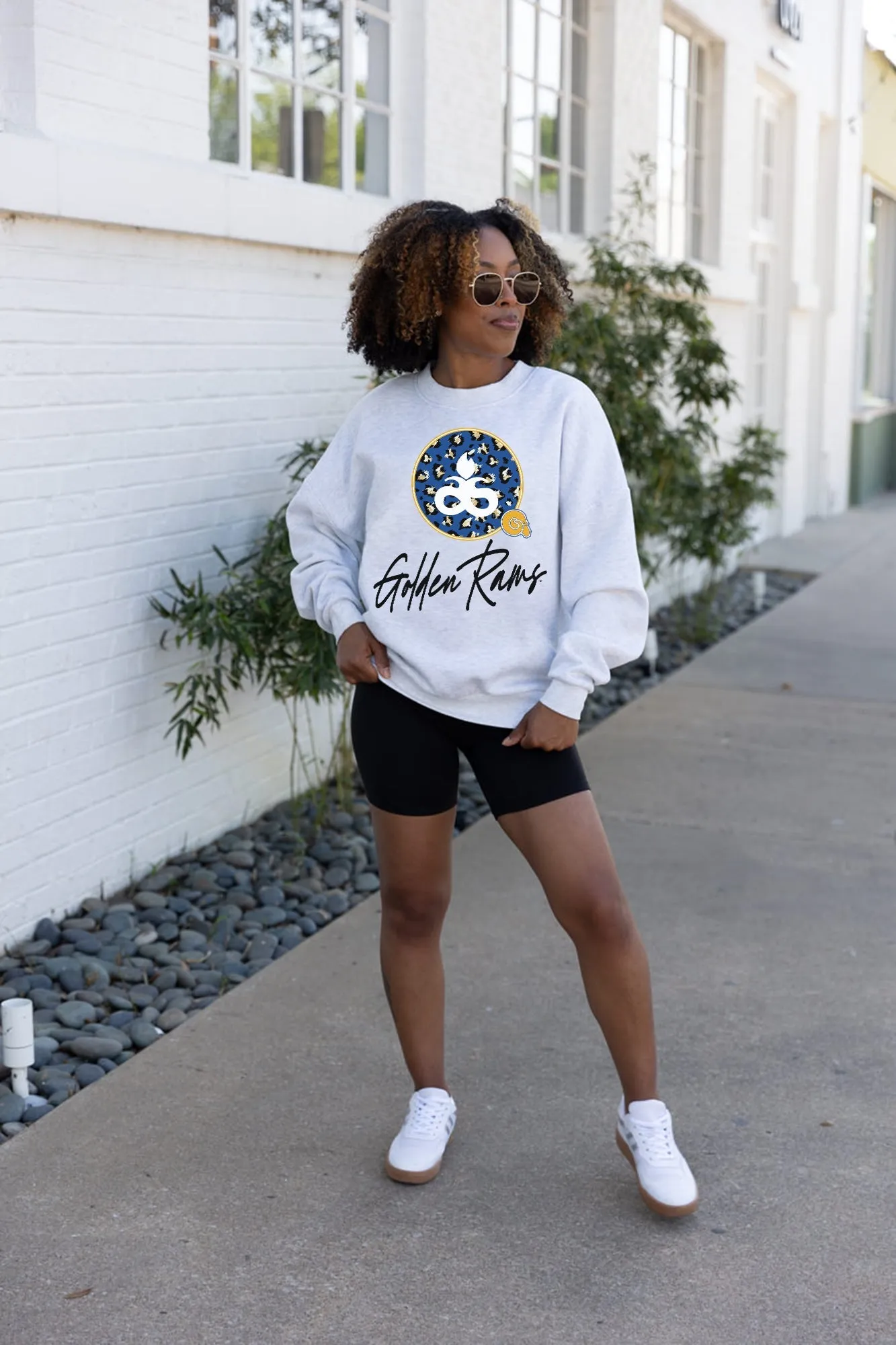 ALBANY STATE GOLDEN RAMS GOING WILD PREMIUM FLEECE DROP SHOULDER CREWNECK PULLOVER