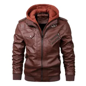 Autumn Trend Popest Removable Hooded Leather