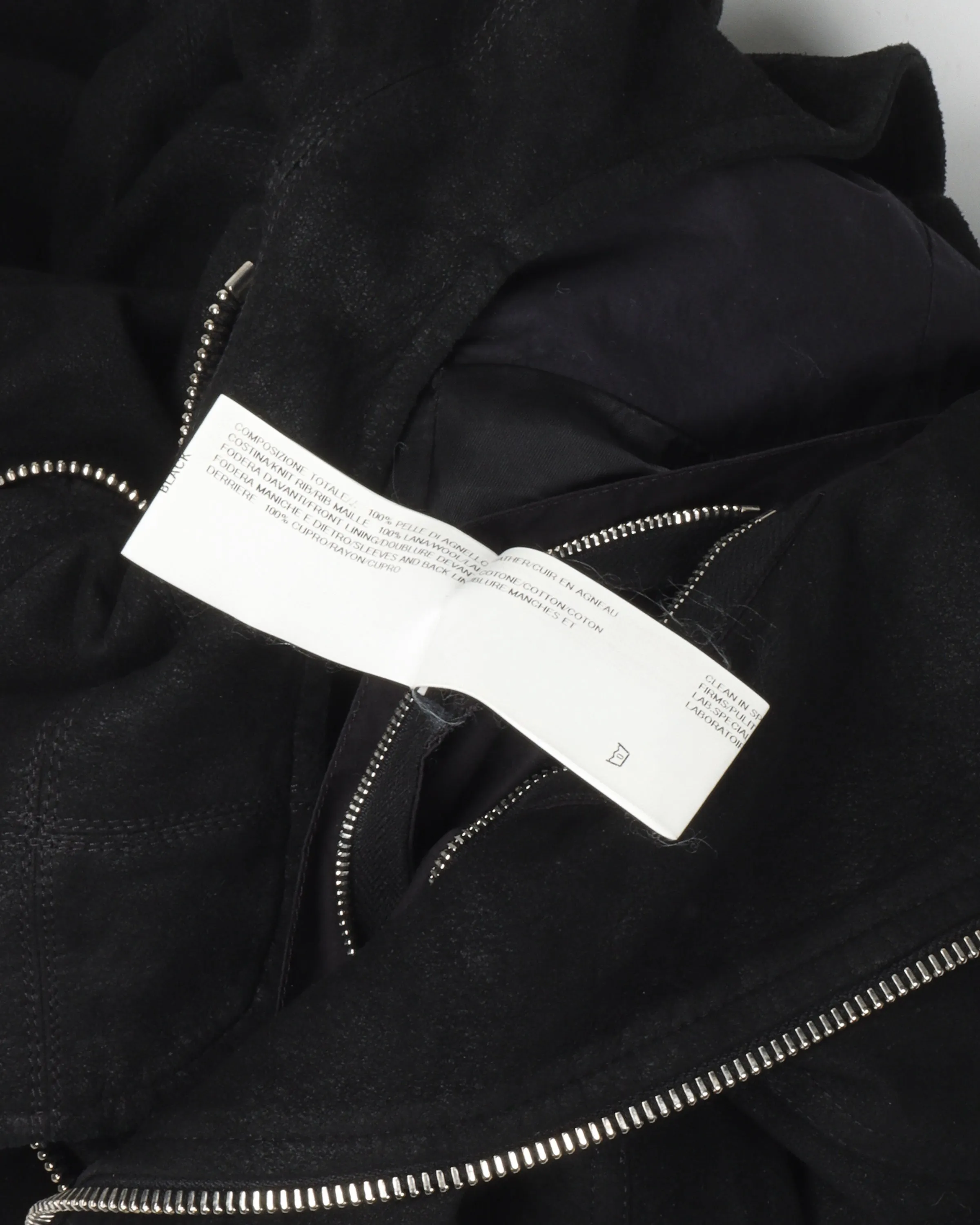 Blistered Lamb Leather Mollino Hooded Jacket