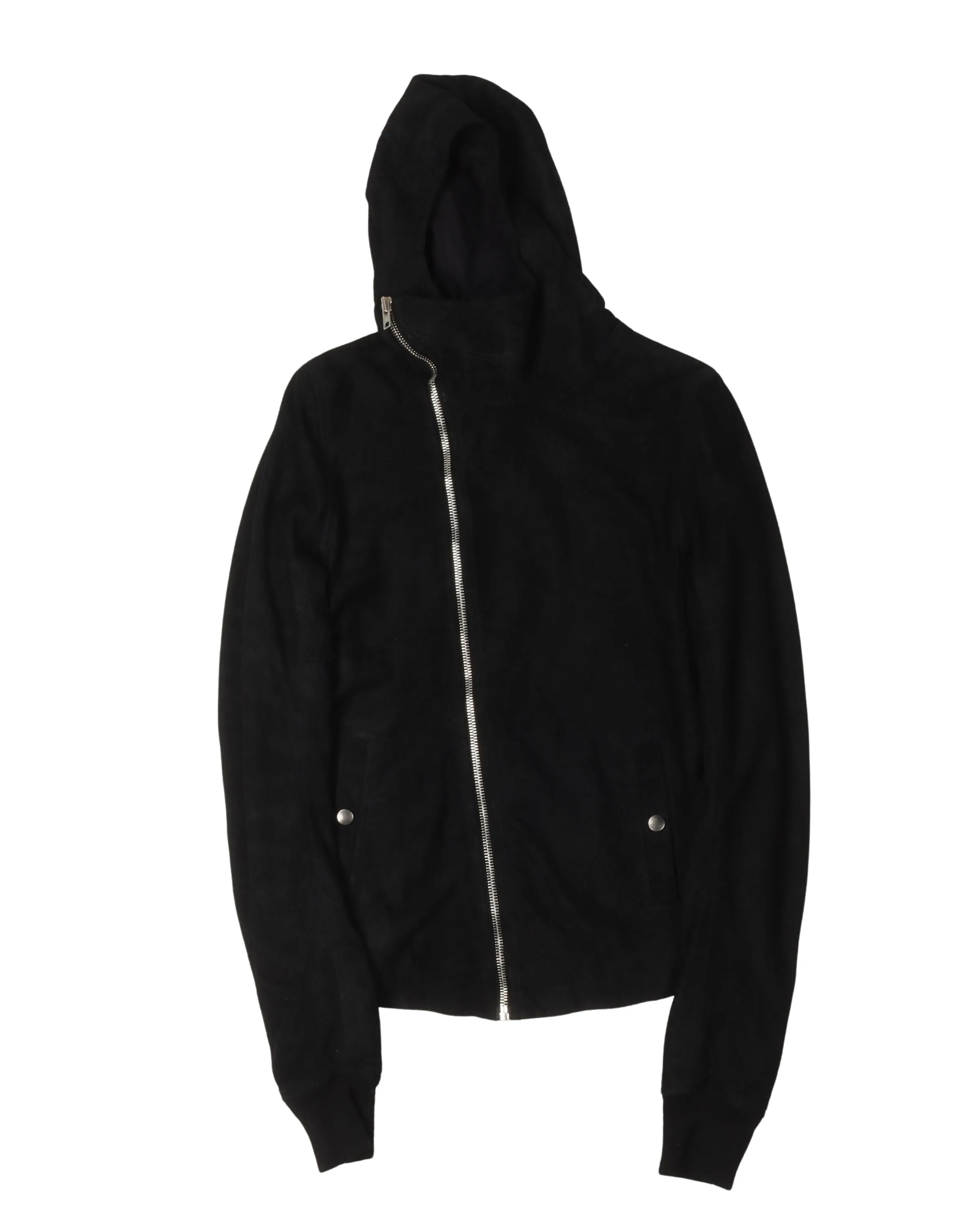 Blistered Lamb Leather Mollino Hooded Jacket