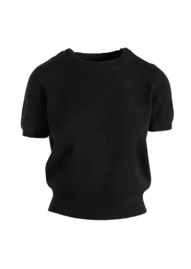 Cashmere Short Sleeve Cropped Pullover