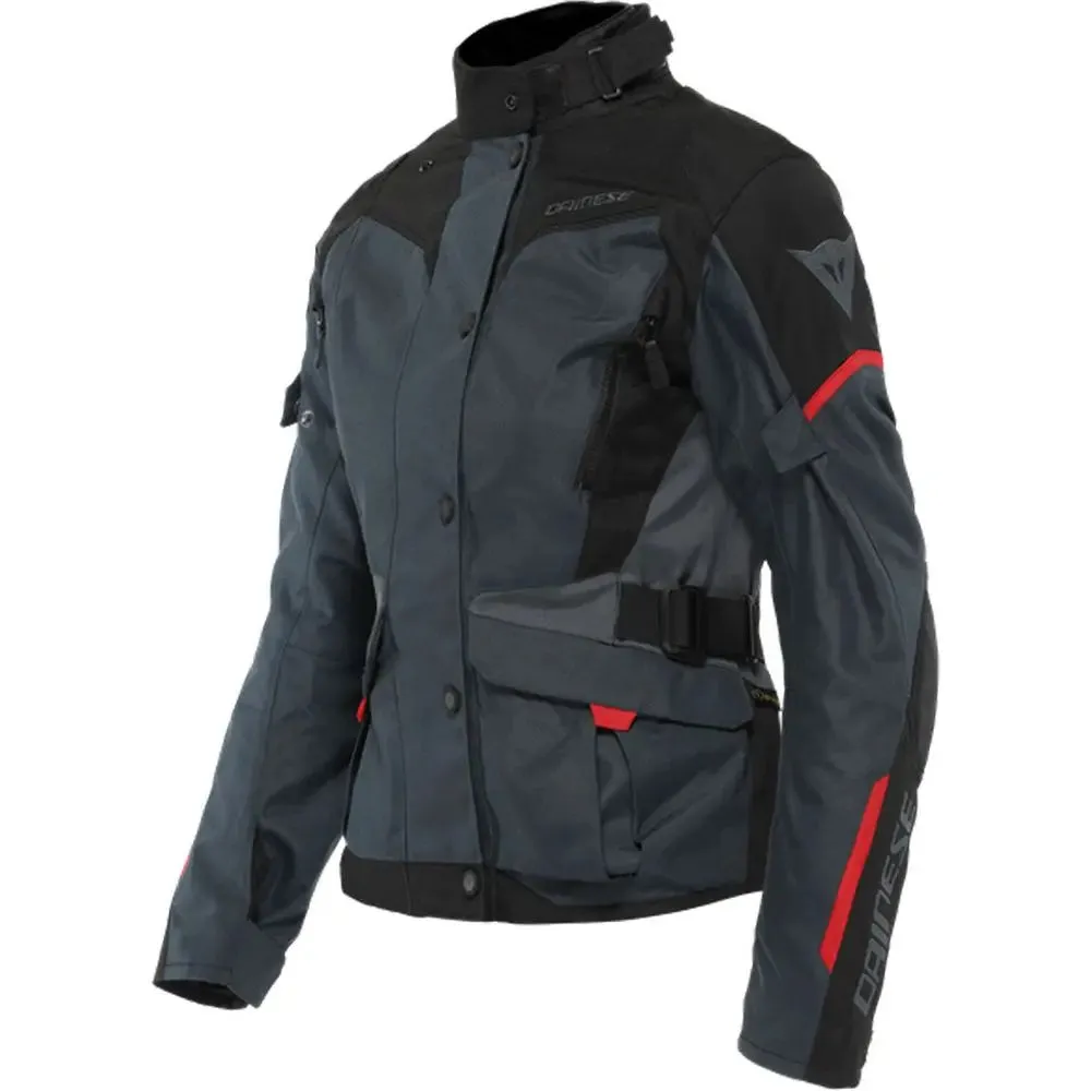 Dainese Tempest 3 D-Dry Ladies Textile Jacket Ebony / Black / Lava Red