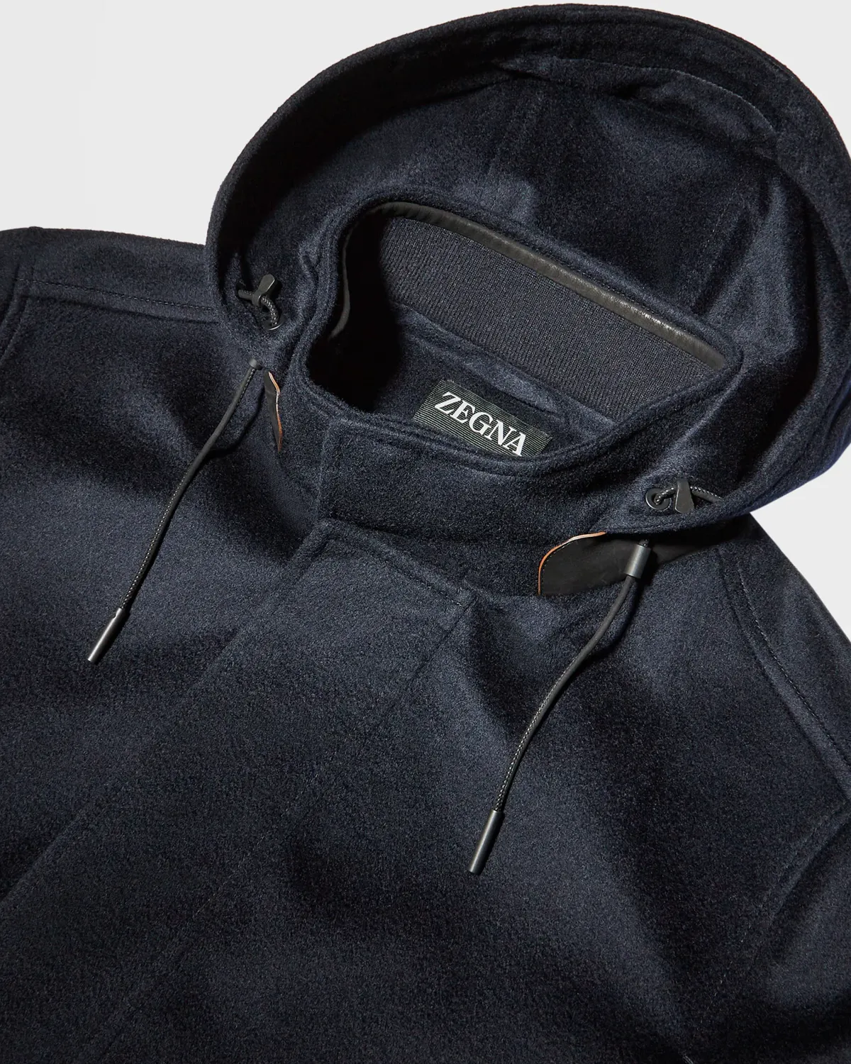 Dark Navy Oasi Cashmere Hooded Jacket