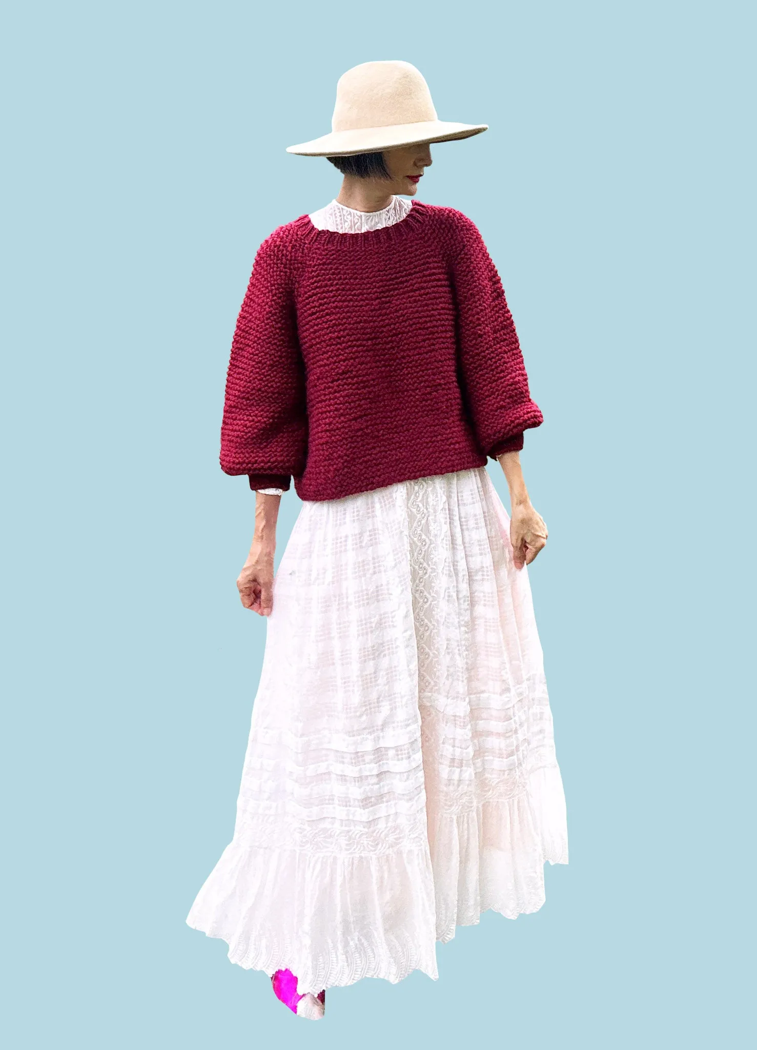 DIY Kit - Audrey Top-Down Sweater - Dream (Merino Worsted)