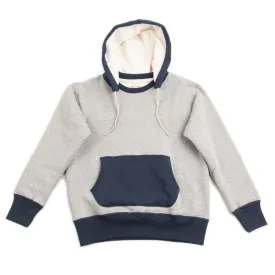 Double Face After-Hooded Sweatshirt - Gray/Navy