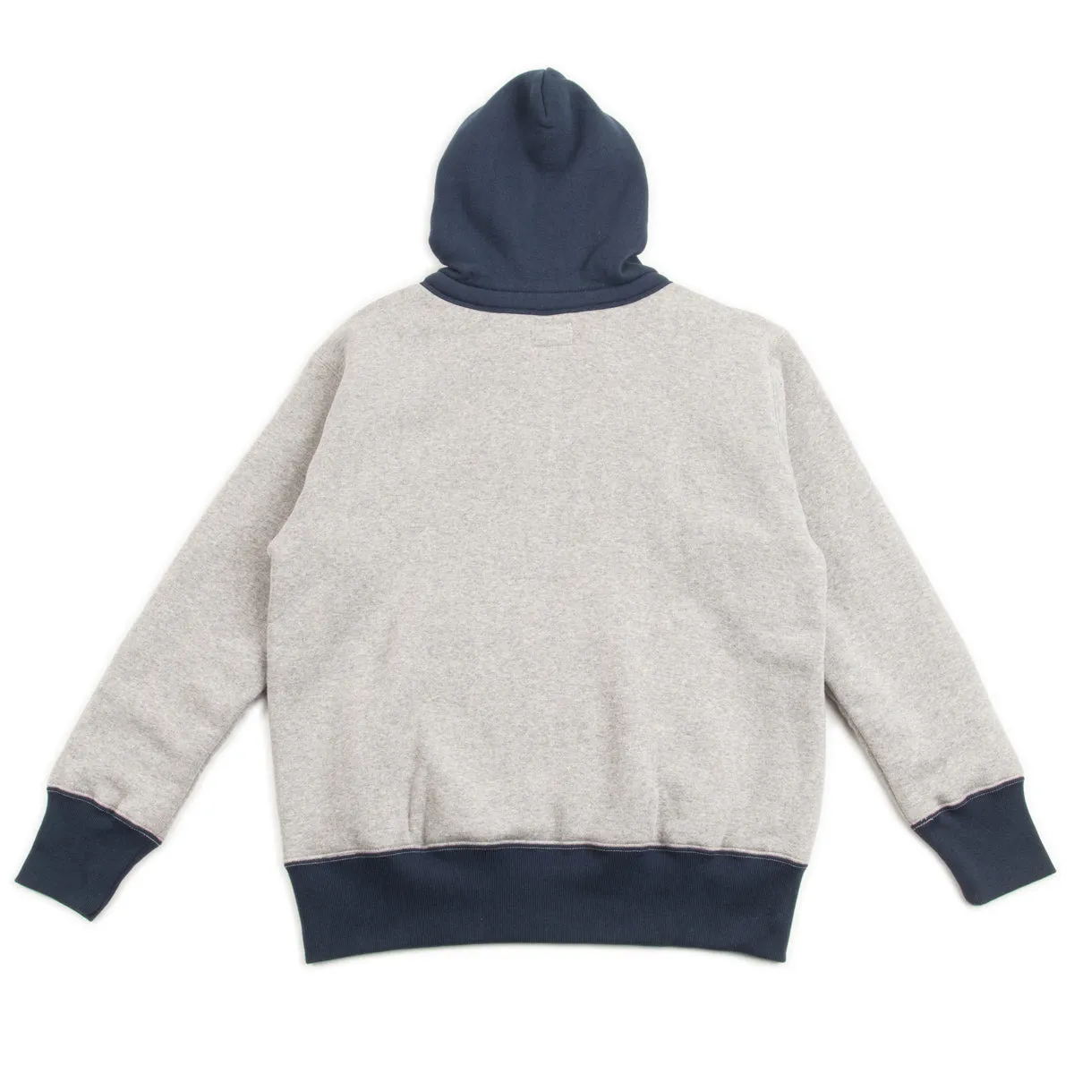 Double Face After-Hooded Sweatshirt - Gray/Navy