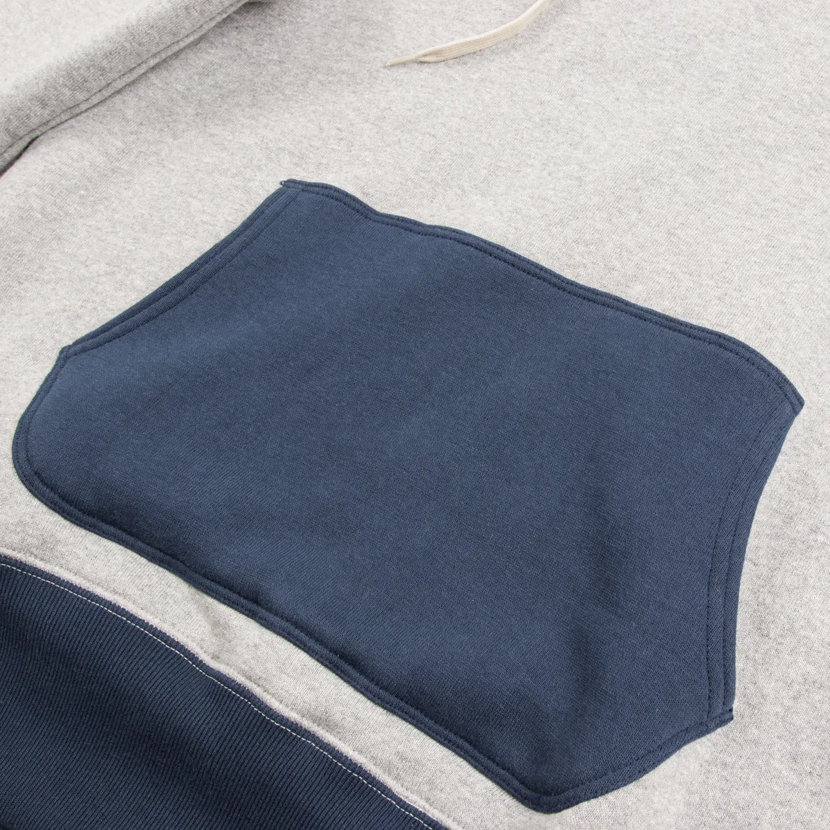 Double Face After-Hooded Sweatshirt - Gray/Navy