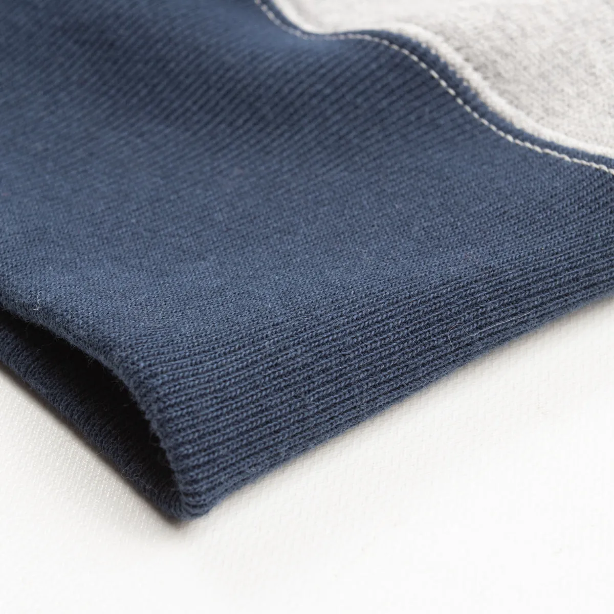 Double Face After-Hooded Sweatshirt - Gray/Navy
