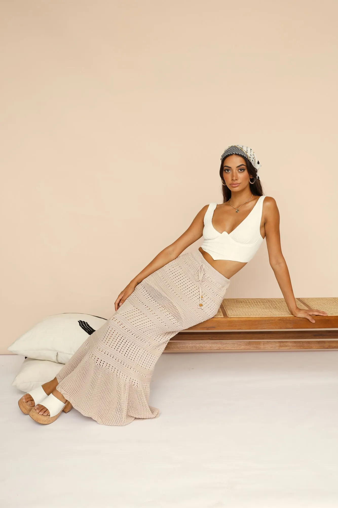 Ever More Maxi Skirt Beige