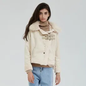 FashionSierra - Winter Suede Leather Lamb Wool Jacket