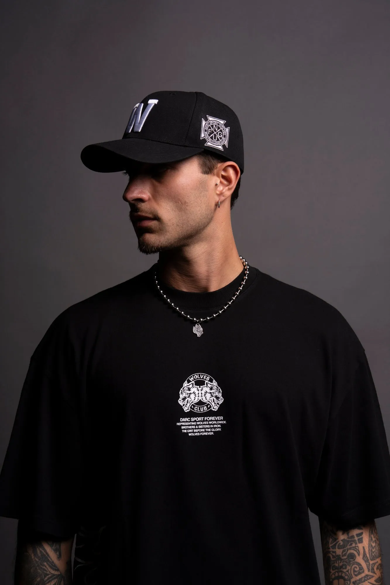 Fired Up "Premium" Oversized Tee in Black