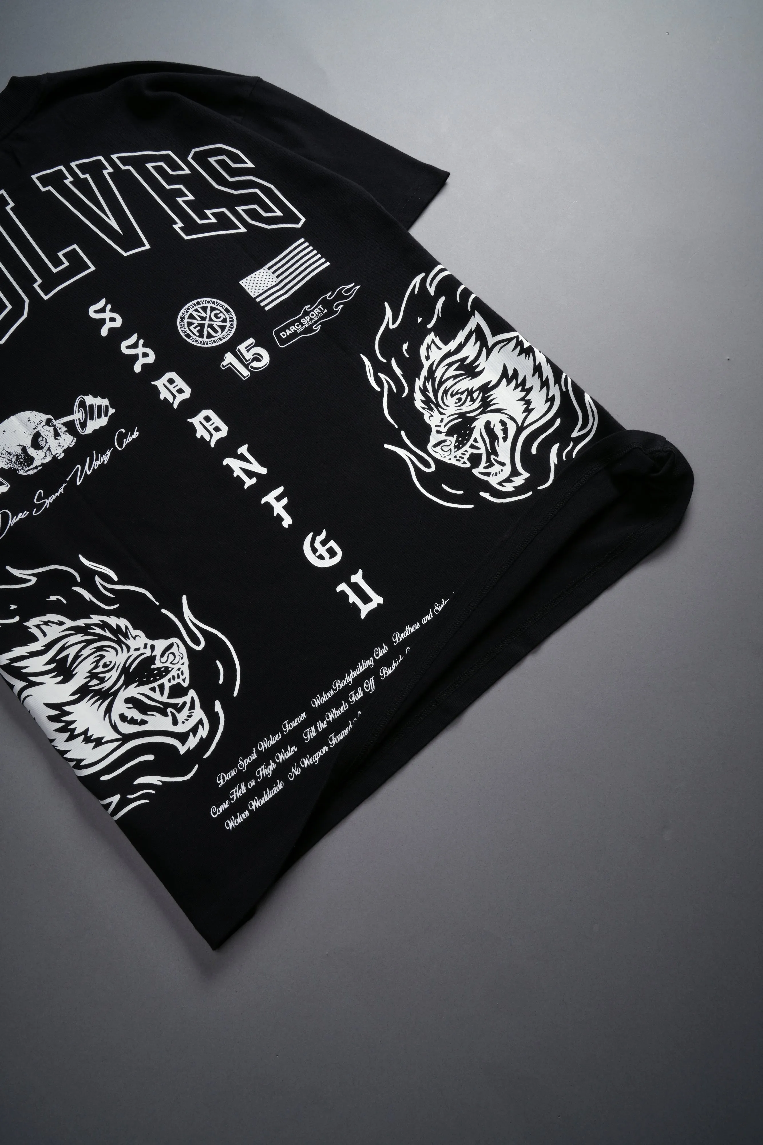 Fired Up "Premium" Oversized Tee in Black