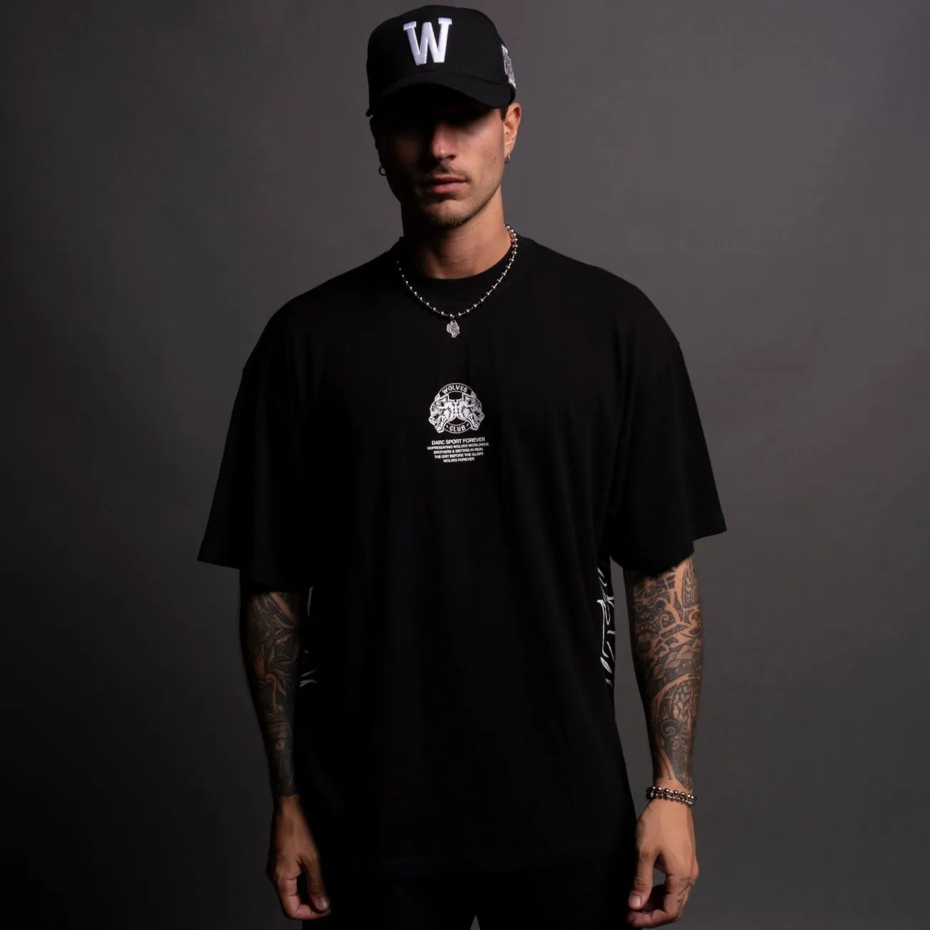 Fired Up "Premium" Oversized Tee in Black