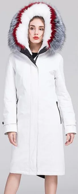 Fur-Hooded and Lined Parka Coat