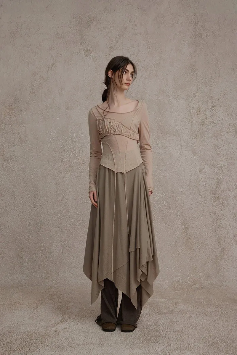 Grey Knitted Maxi Skirt
