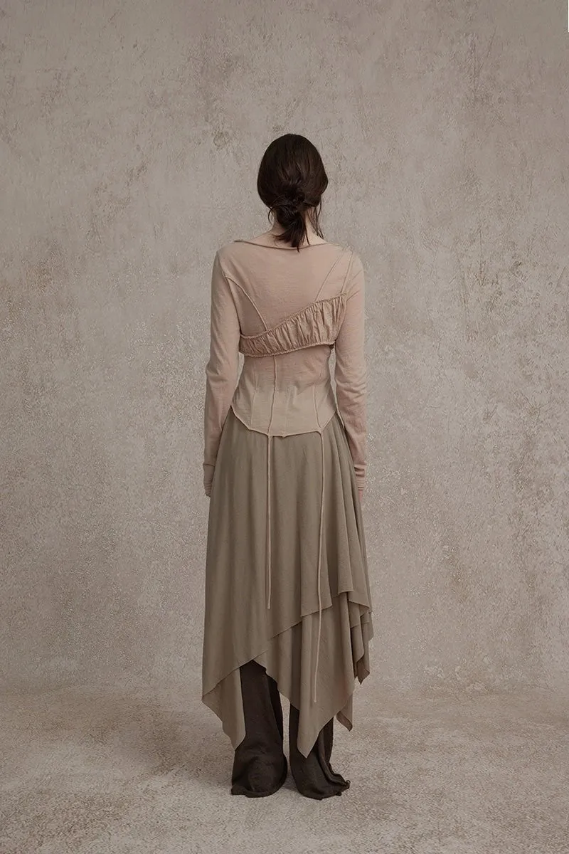 Grey Knitted Maxi Skirt