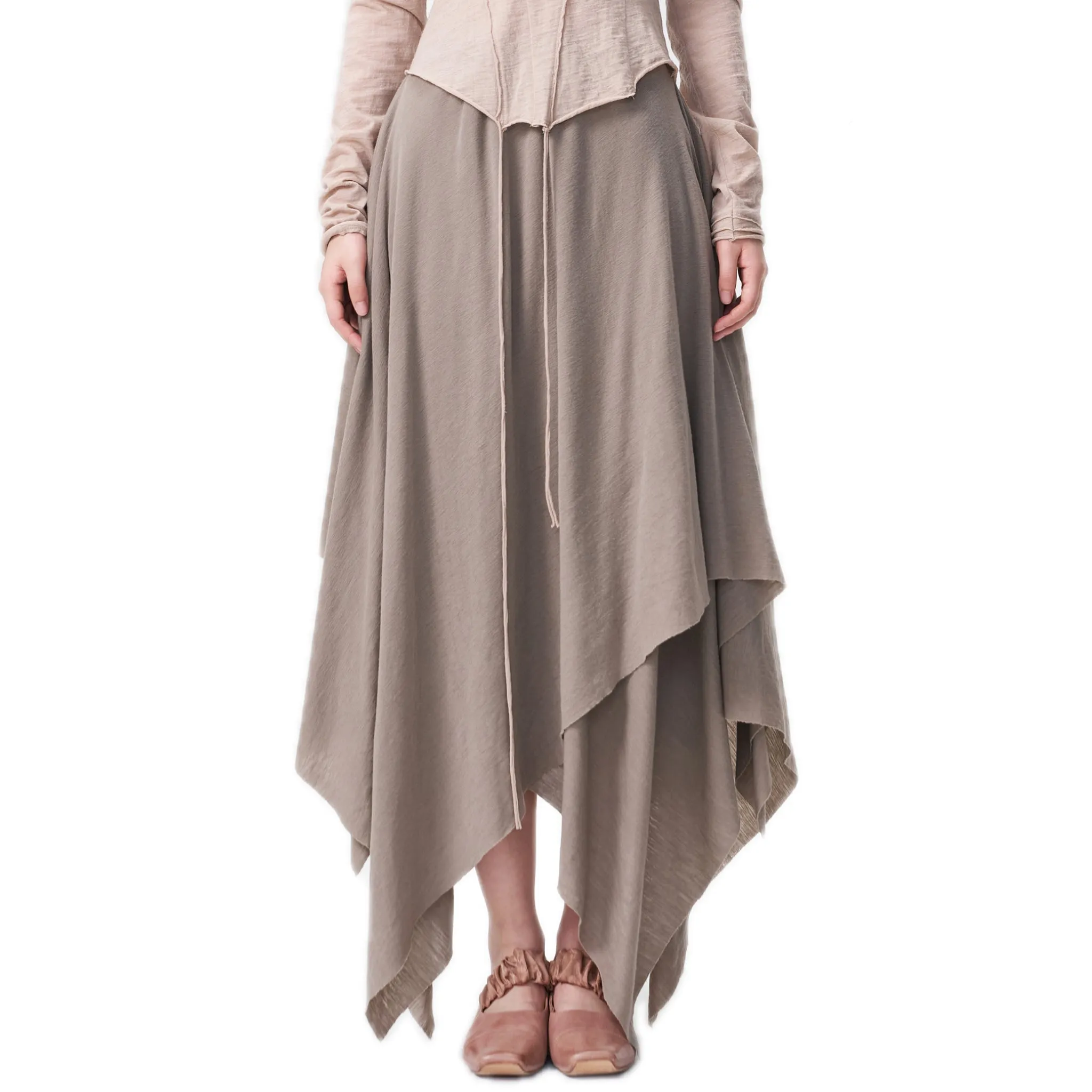 Grey Knitted Maxi Skirt