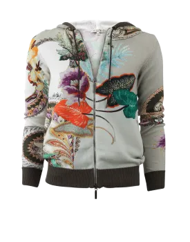 Hooded Paisley Knit Jacket