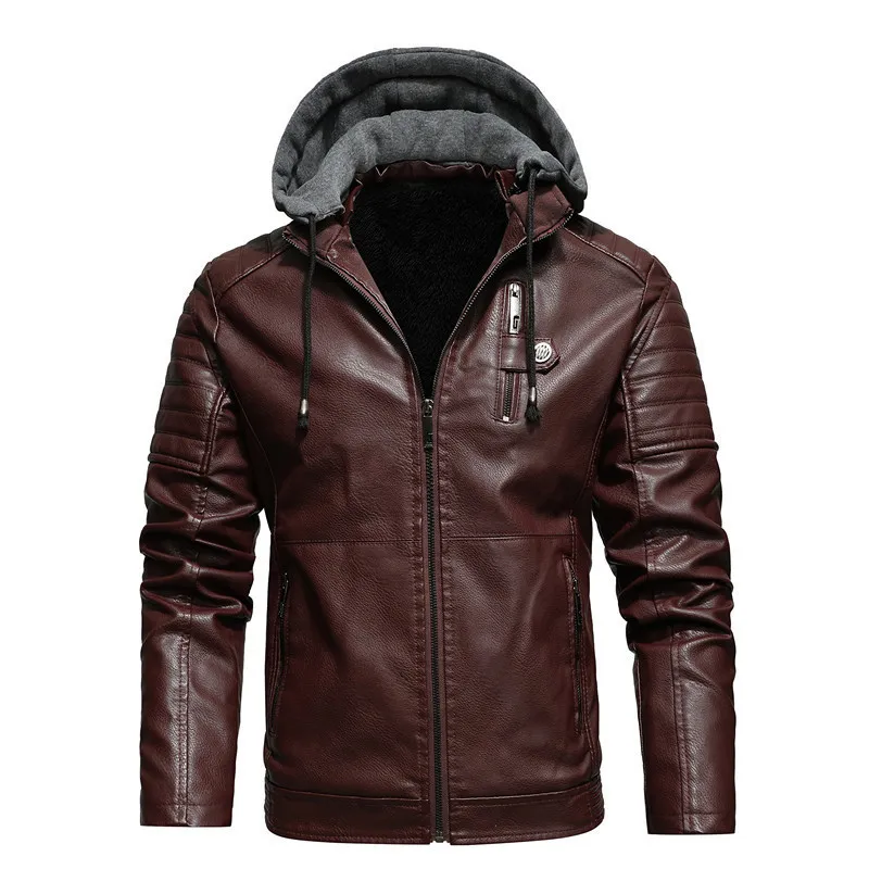Jack Washington Hooded Leather Fleece Jacket