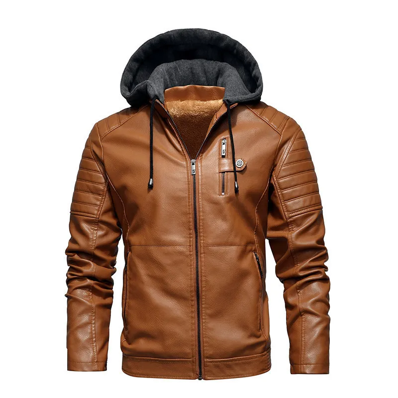 Jack Washington Hooded Leather Fleece Jacket