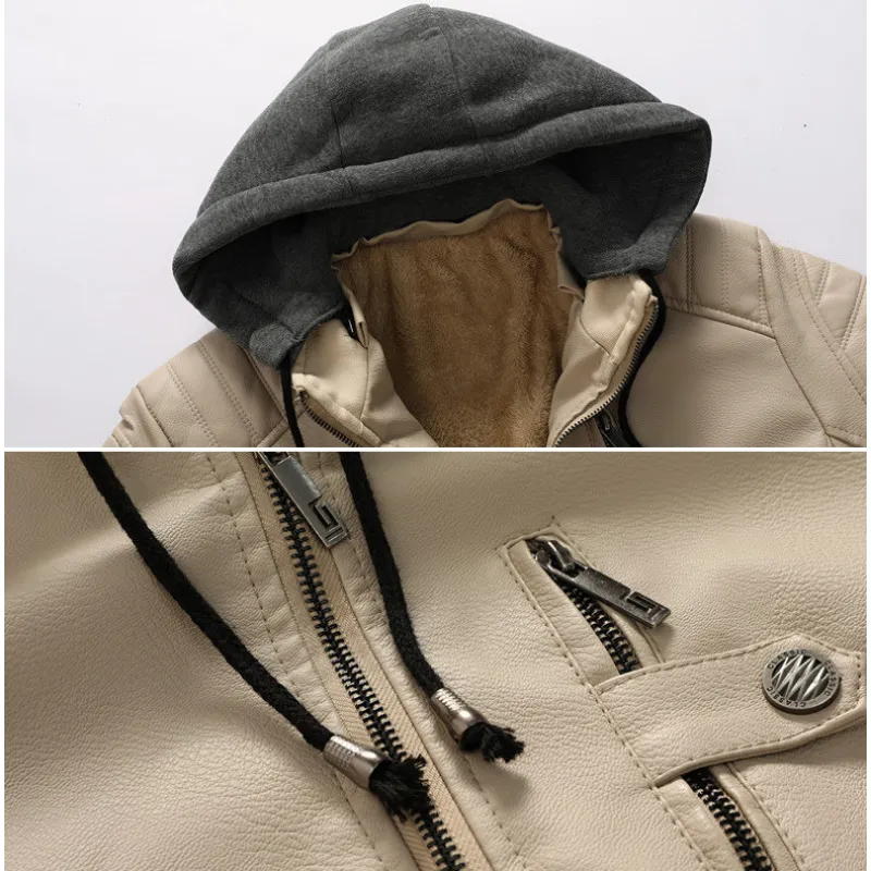Jack Washington Hooded Leather Fleece Jacket