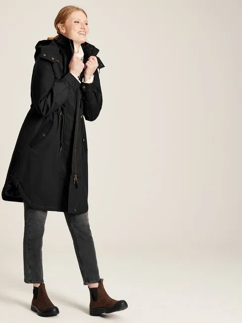 Joules Langford Longline Waterproof Coat with Quilted Lining