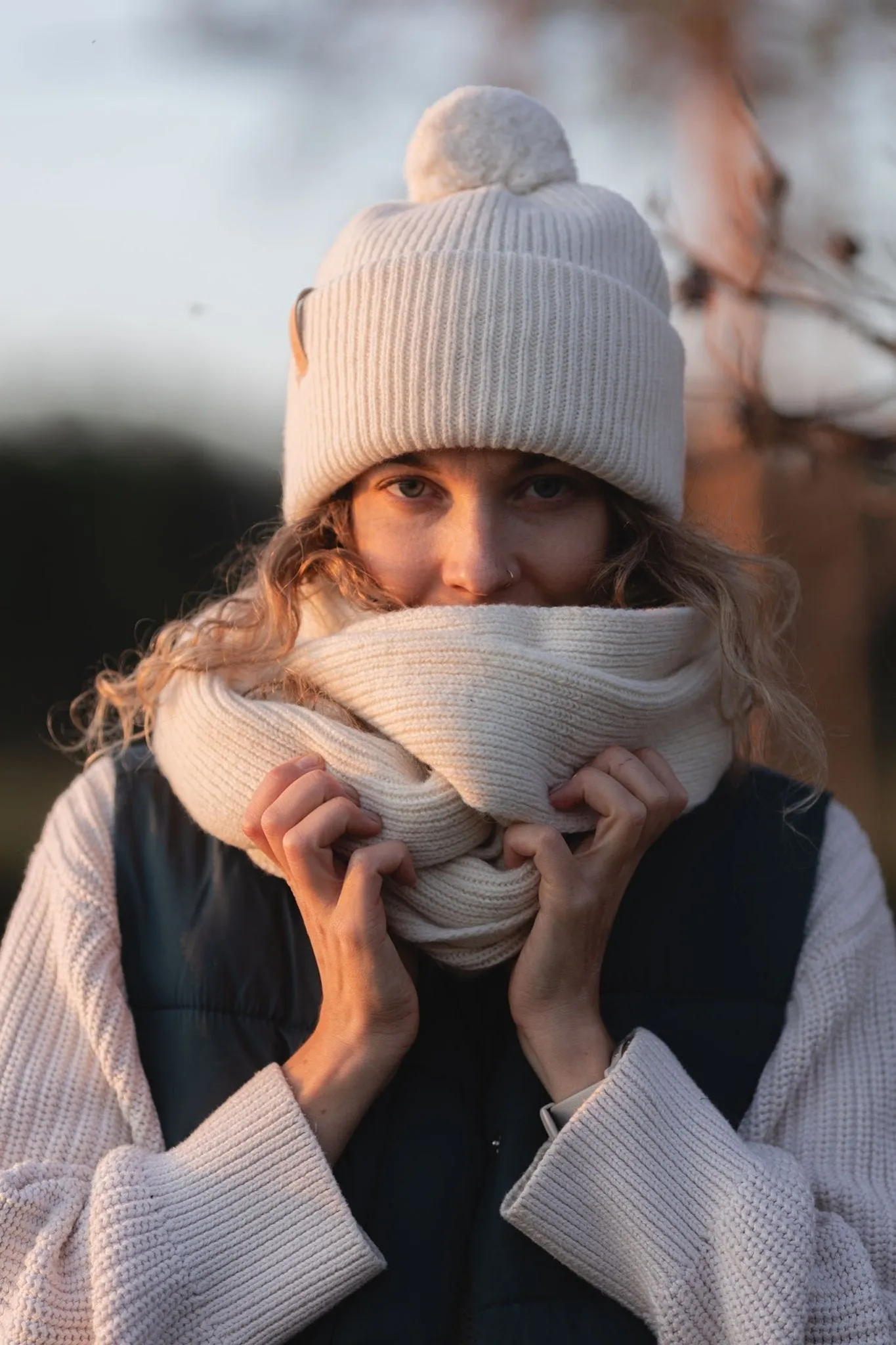 Kajo Beanie POM Birch White