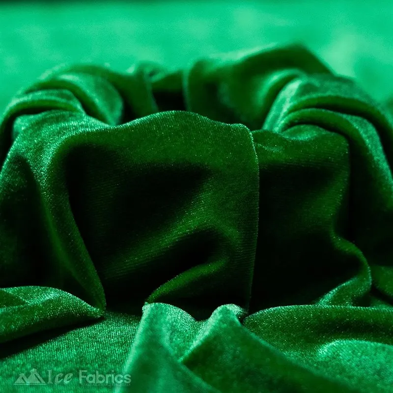 Kelly Green Stretch Velvet Fabric Soft and Smooth