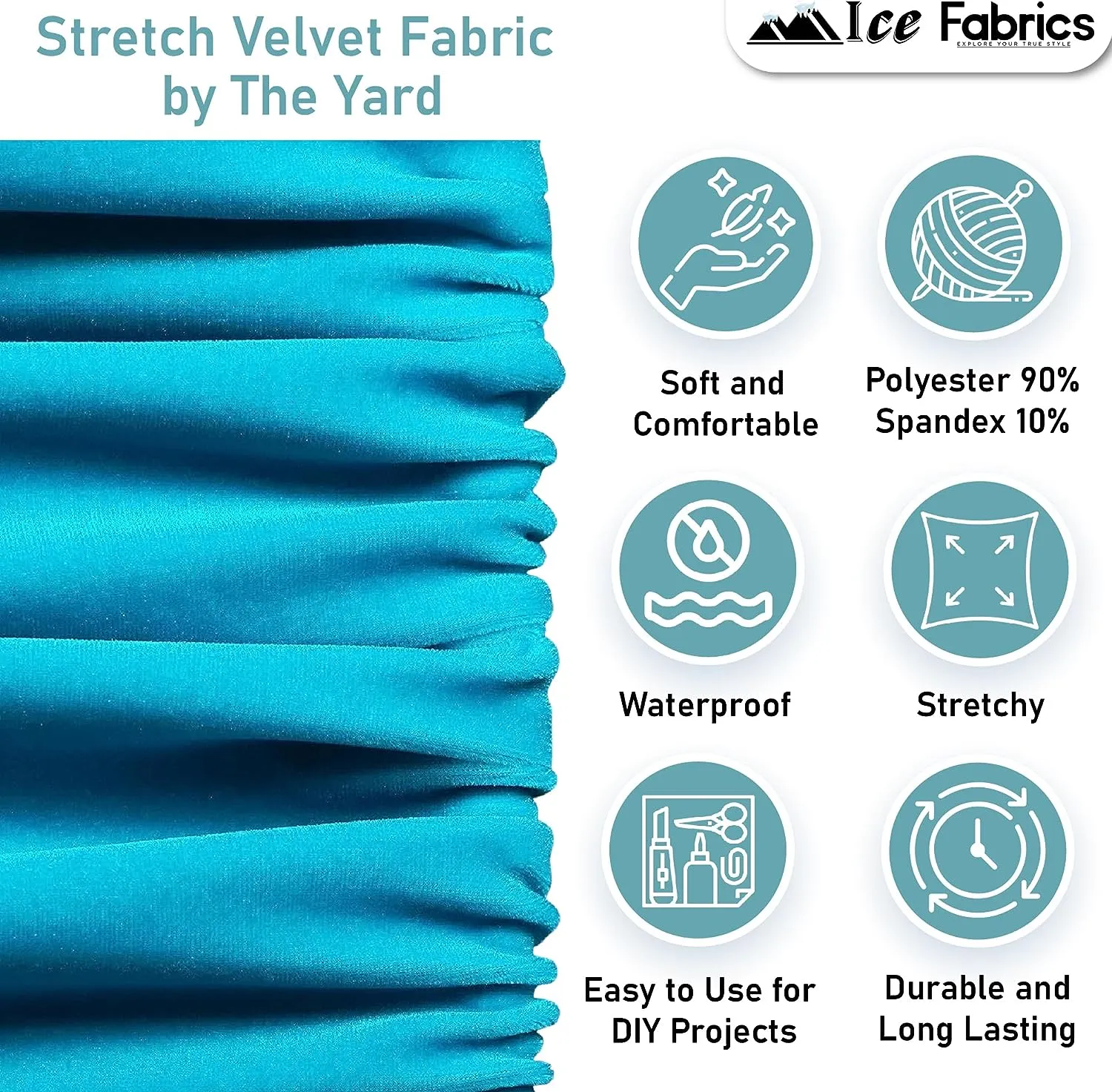 Kelly Green Stretch Velvet Fabric Soft and Smooth