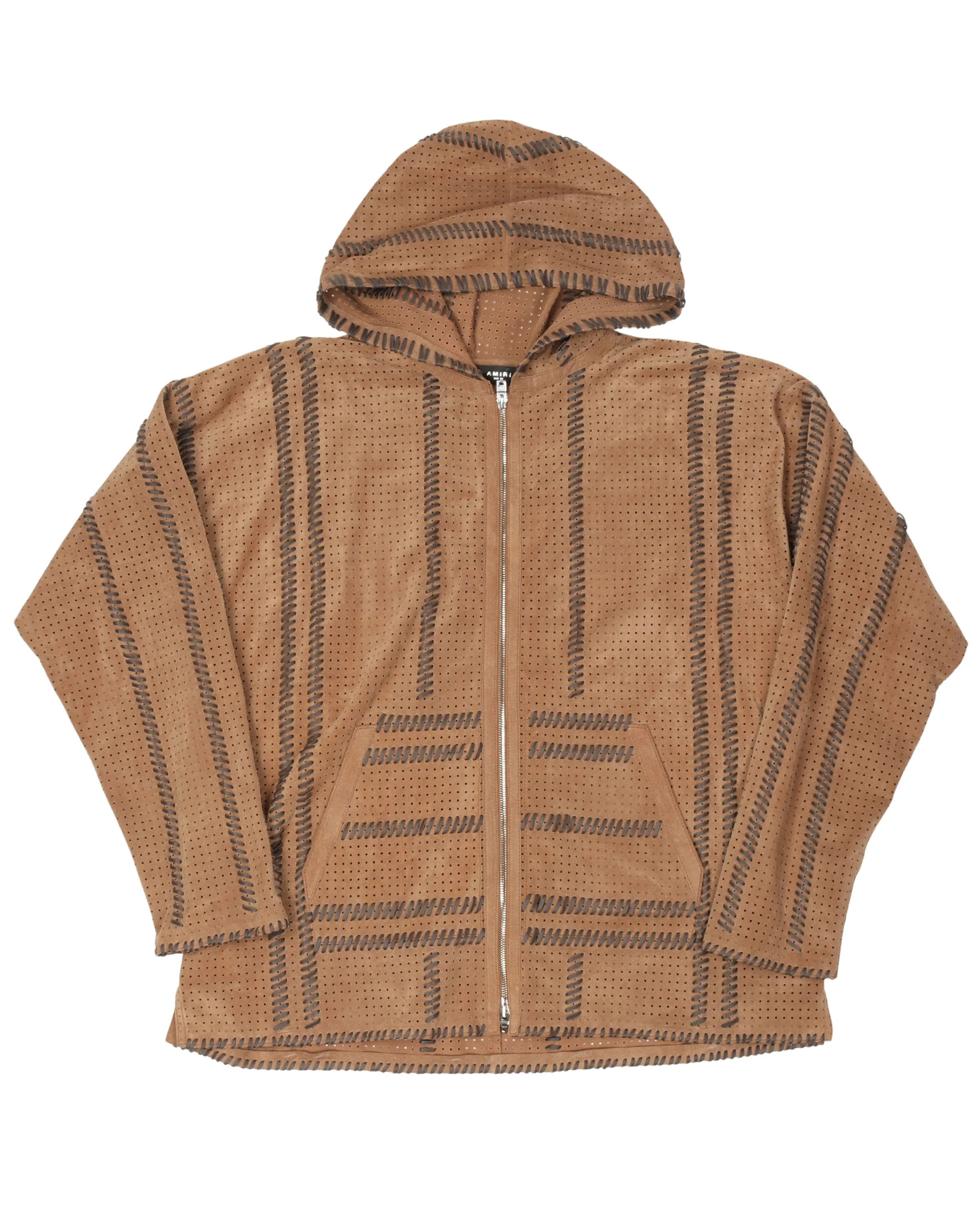 Leather Hooded Jacket