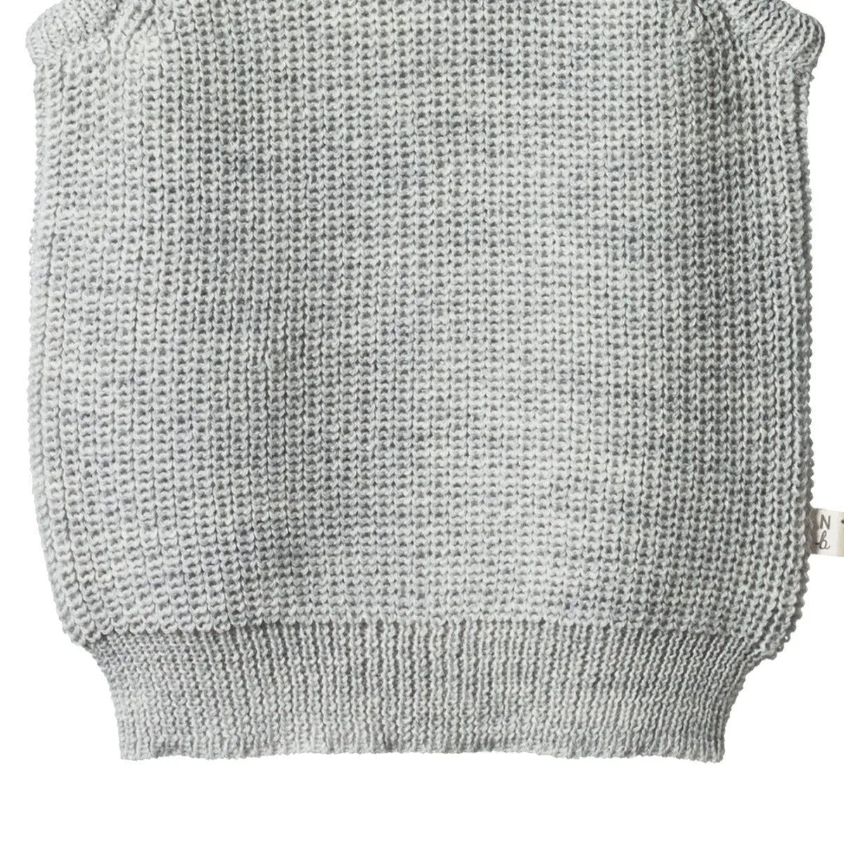 Nature Baby Merino Knit Vest - Light Grey Marl Chunky Knit