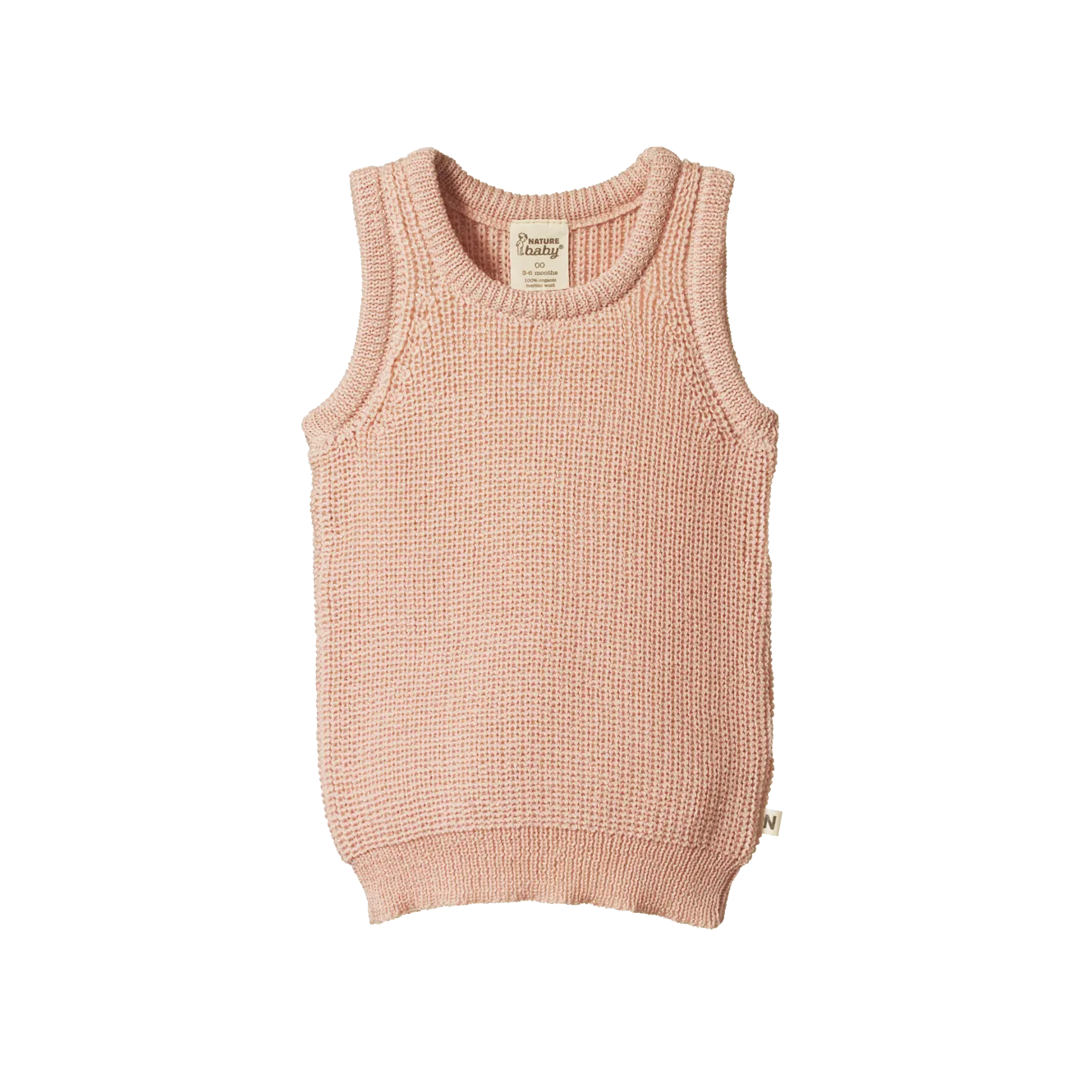 Nature Baby Merino Knit Vest - Rose Dust Chunky Knit