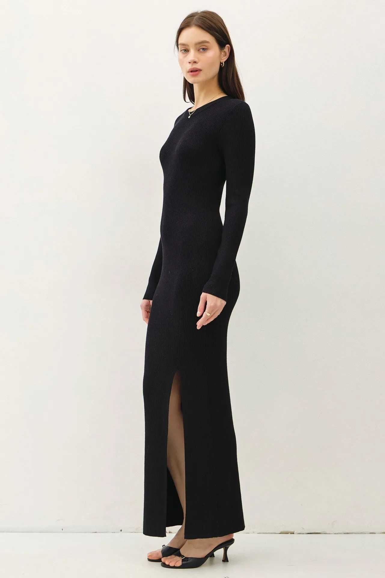 NYLAND Mira LS Maxi Sweater Dress w/ Slit
