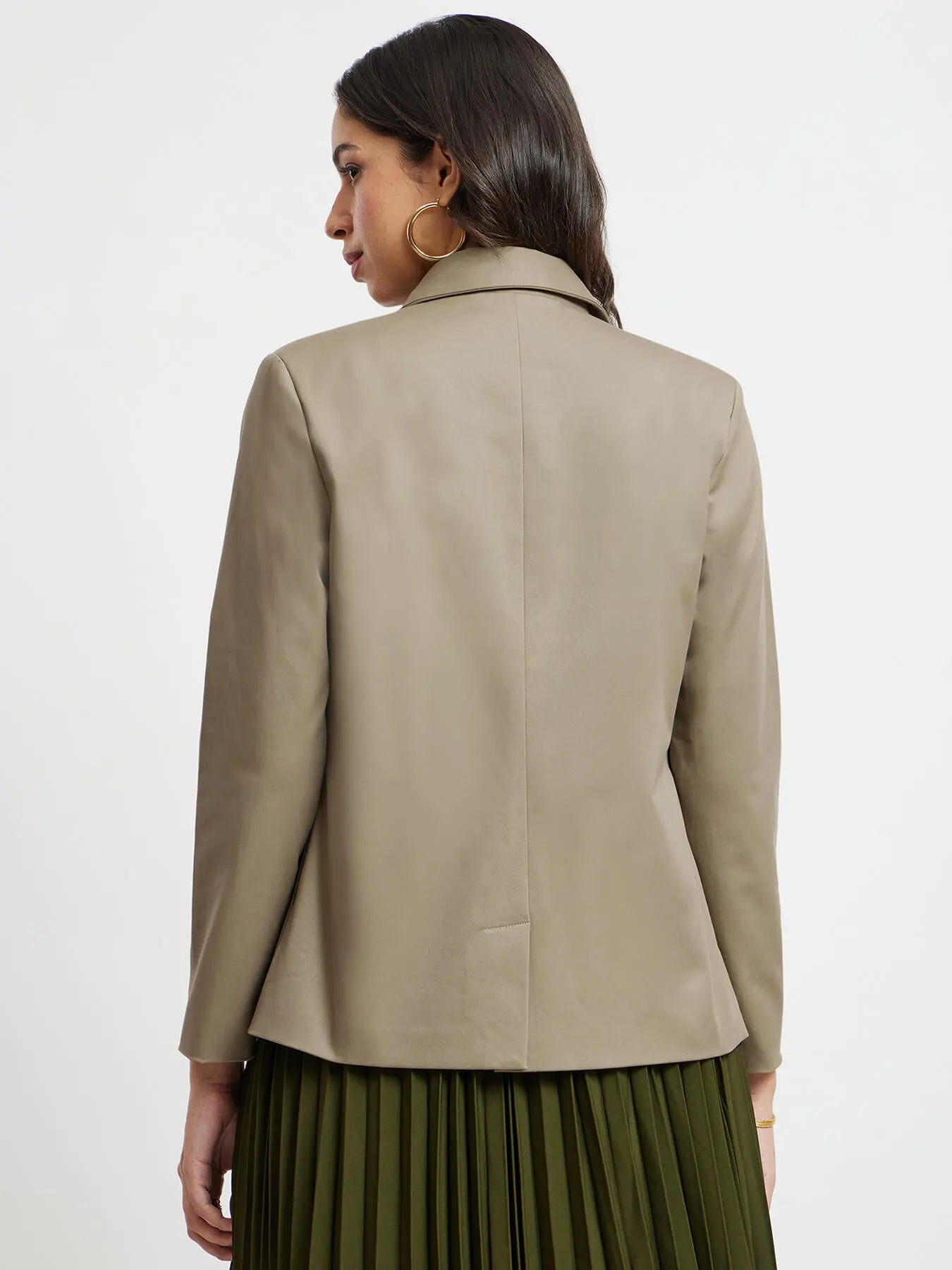 Open Front Jacket - Beige