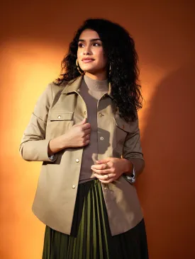 Open Front Jacket - Beige