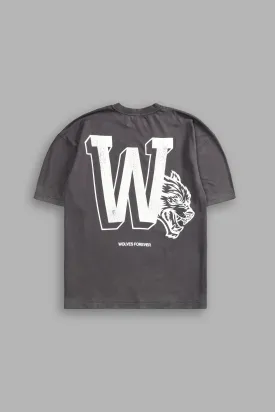 Our Stamp "Premium" Oversized Tee in Wolf Gray
