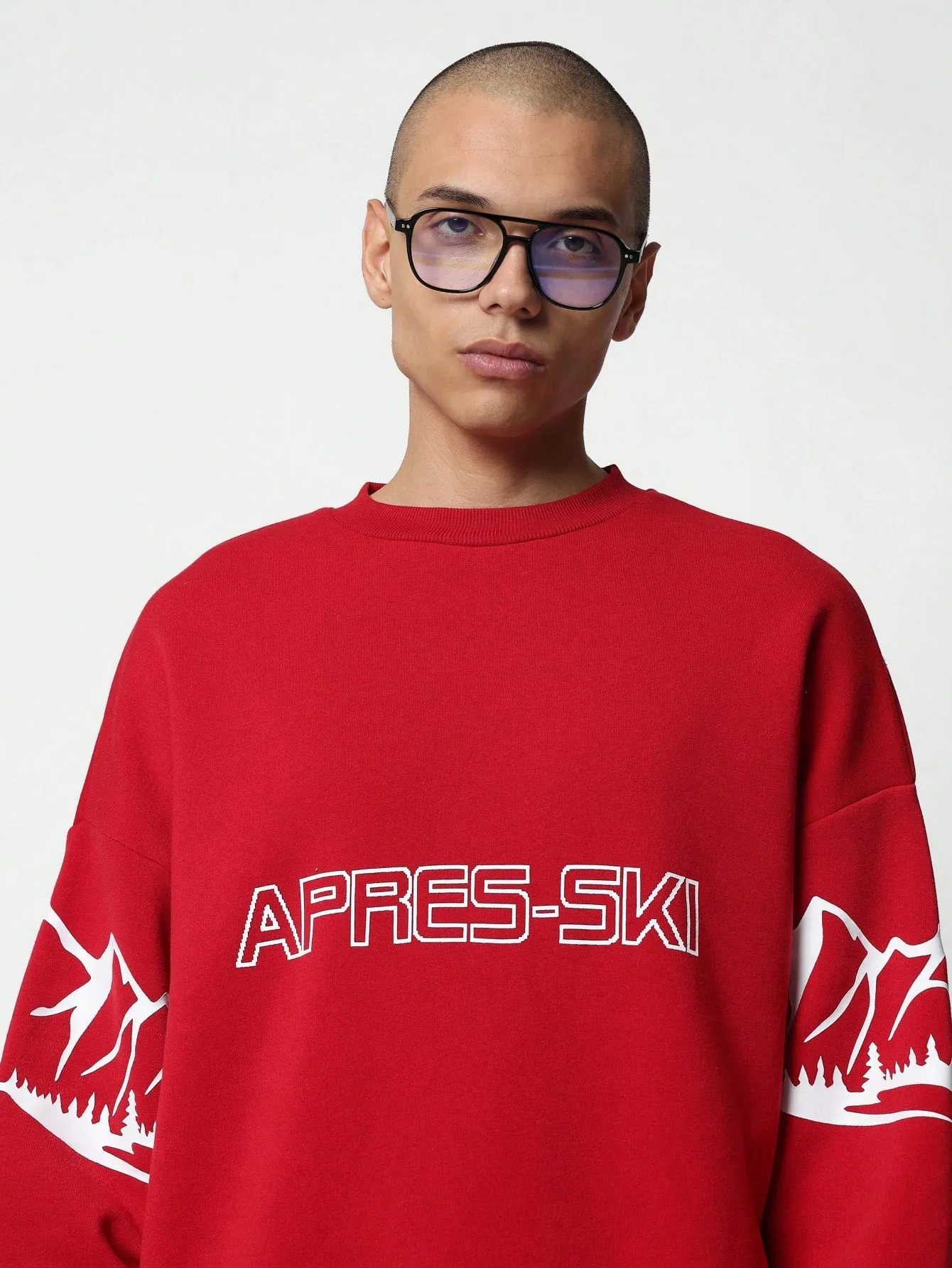 Oversized Fit Graphic Print Sweatshirt