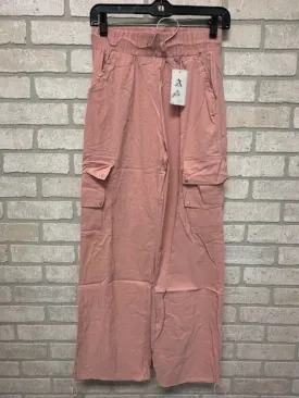Pant - Cargo Pull String - Pink
