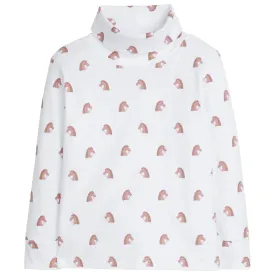 Printed Girl Horse Turtleneck