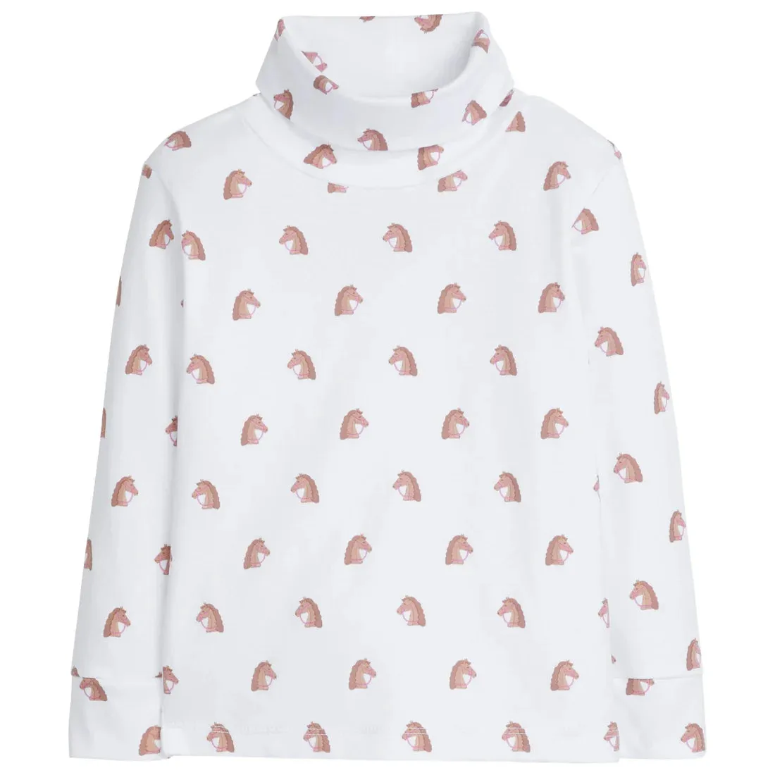 Printed Girl Horse Turtleneck