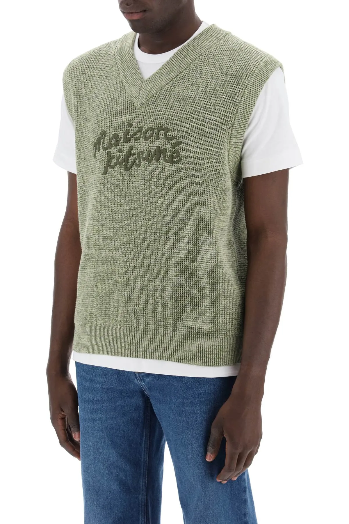 "oversized vest with embroidered logo