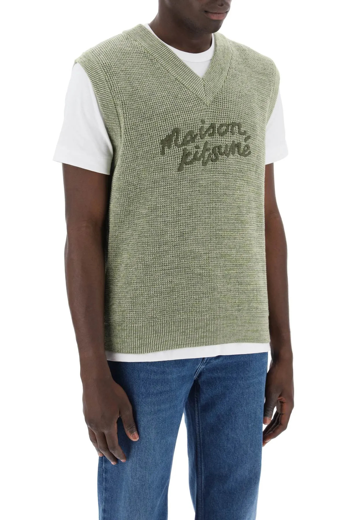 "oversized vest with embroidered logo