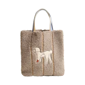 "Pan Pan" Shearling Tote Bag - Taupe