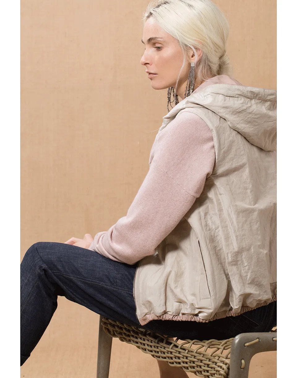 Reversible Drawstring Hooded Vest