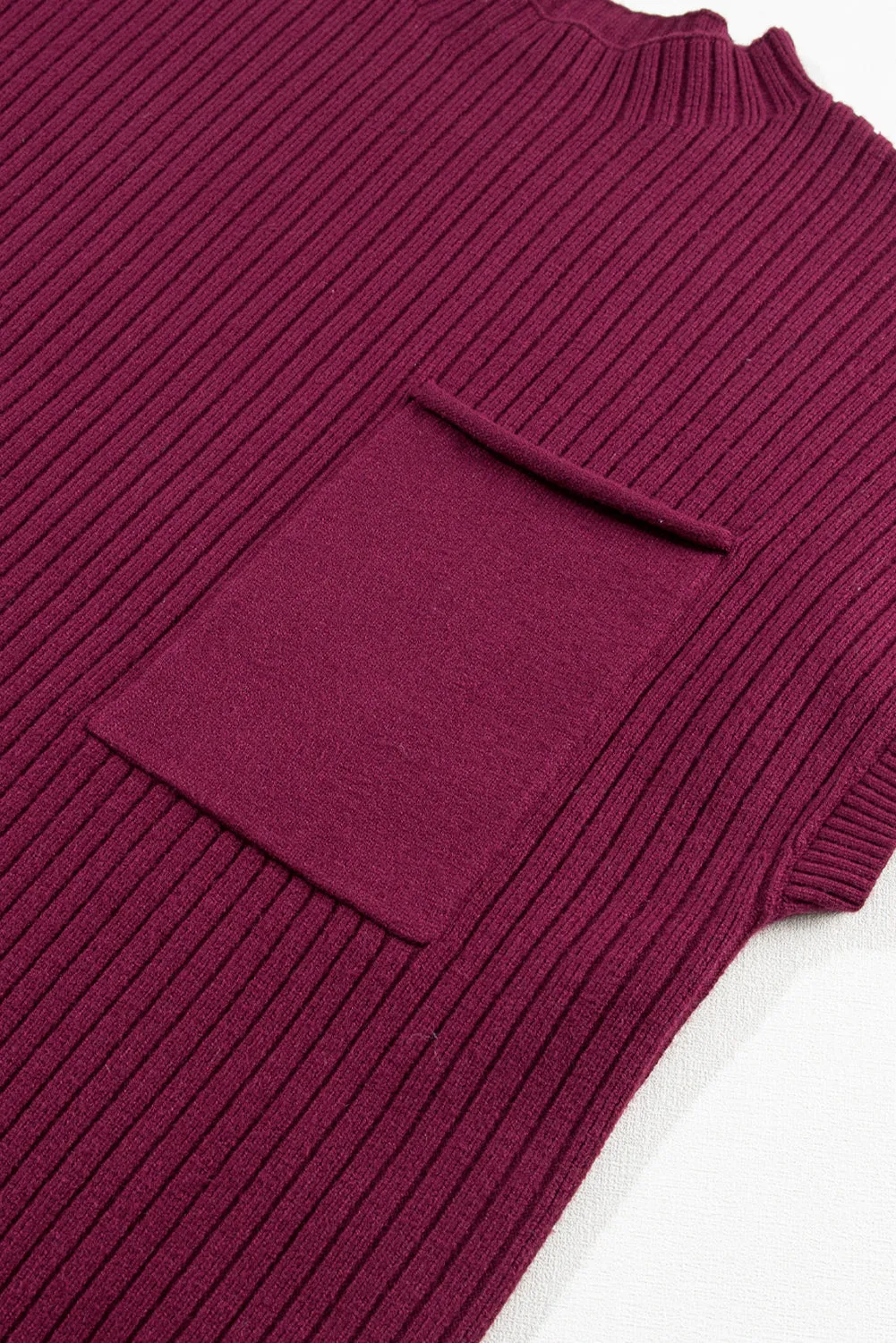 Ribbed Knit Short Sleeve Sweater Dress