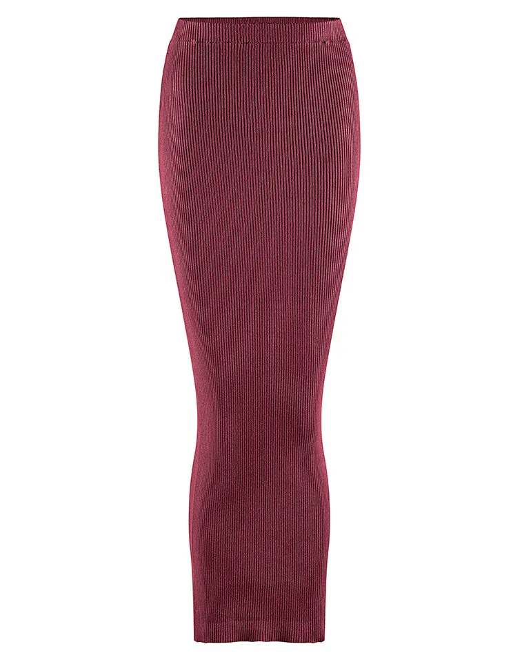 Ribbed Knit Skirt - Shades of Pink