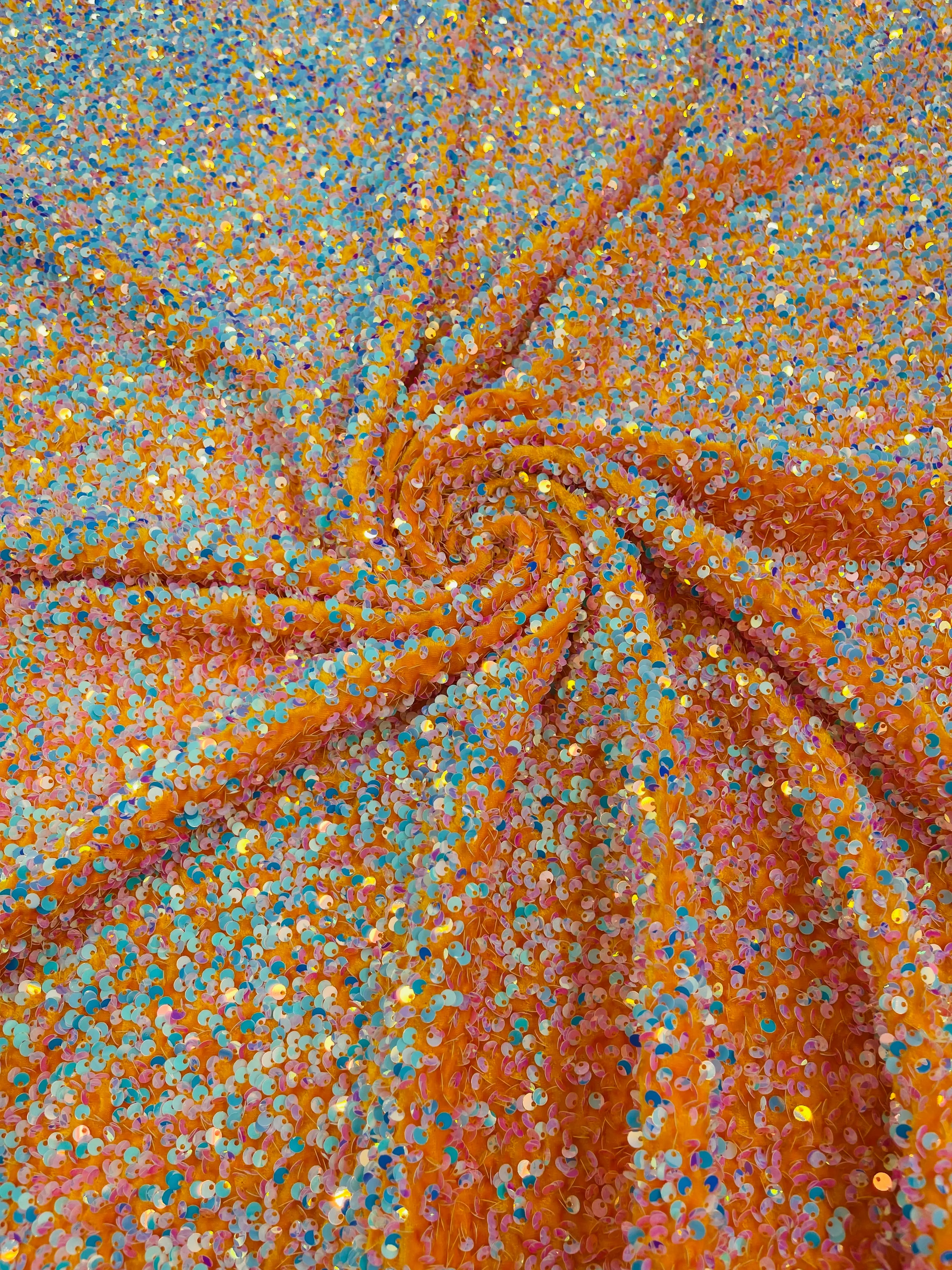 SEQUIN STRETCH VELVET (By The Yard)