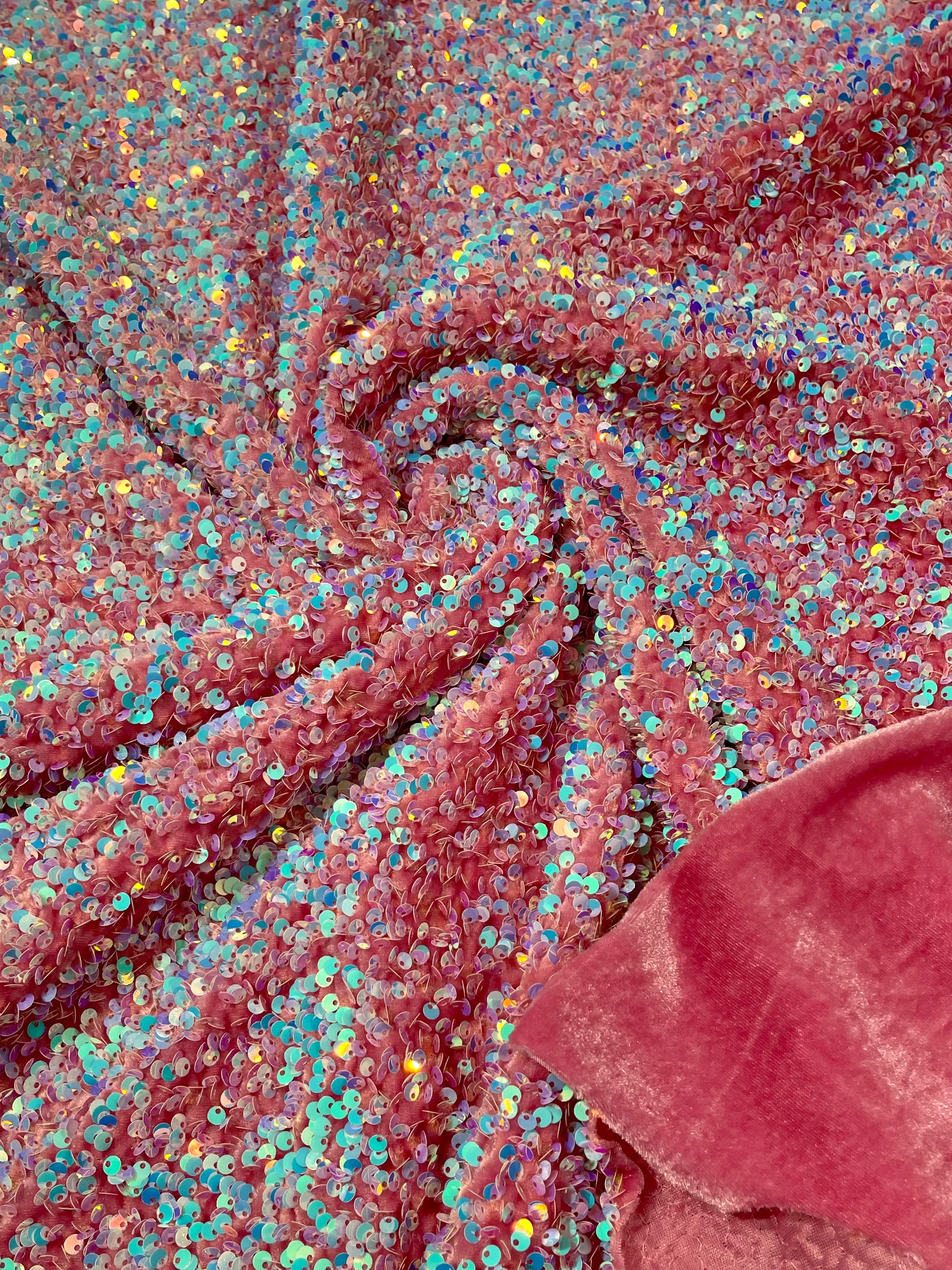 SEQUIN STRETCH VELVET (By The Yard)