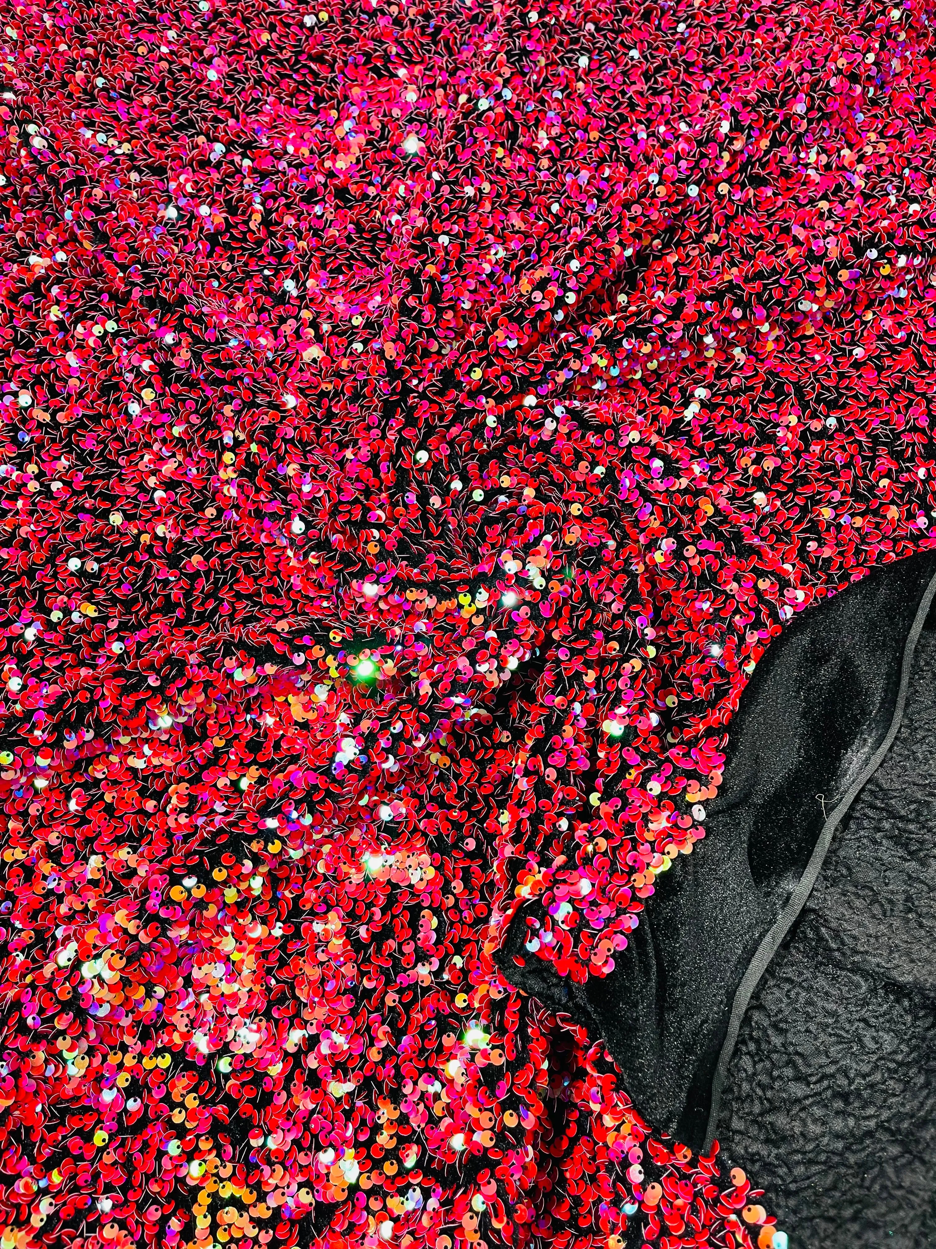 SEQUIN STRETCH VELVET (By The Yard)
